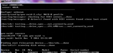 如何用telnet远程连接CT组建raw disk阵列